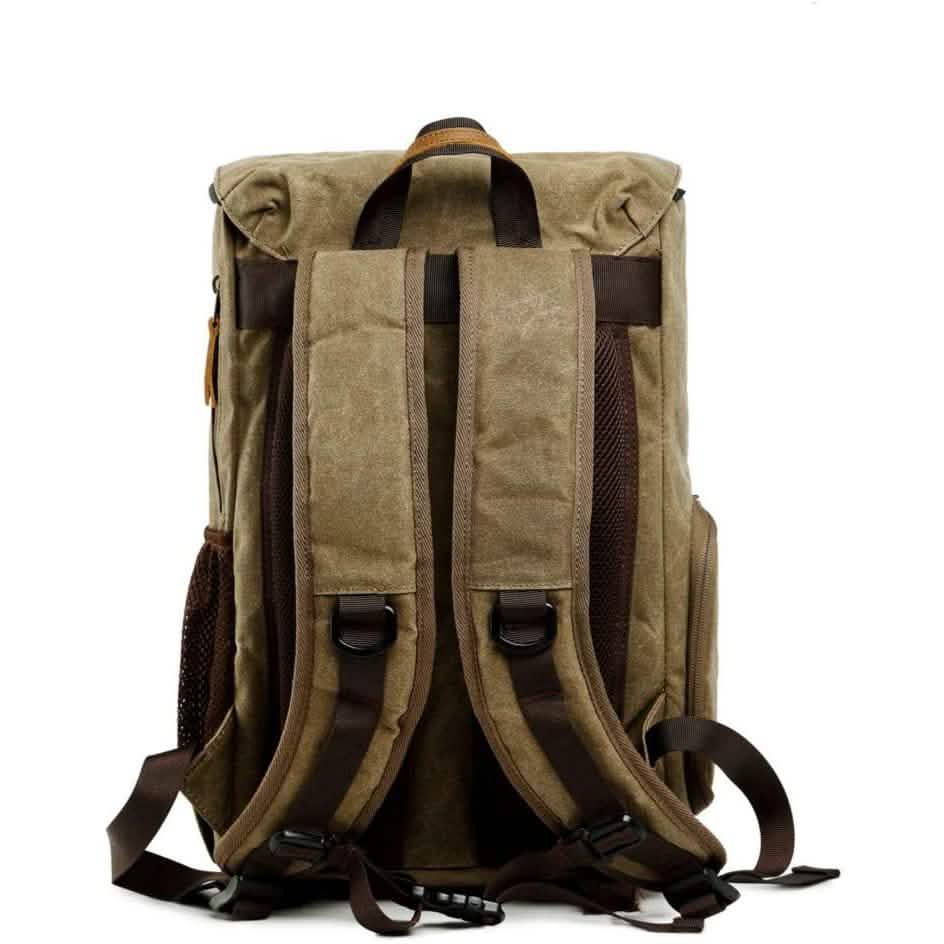 Allacki Waterproof Shock-Resistant Canvas Camera Bag Retro Style Travel Backpack Cartsfy Inc.
