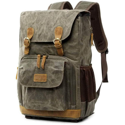 Allacki Waterproof Shock-Resistant Canvas Camera Bag Retro Style Travel Backpack Cartsfy Inc.