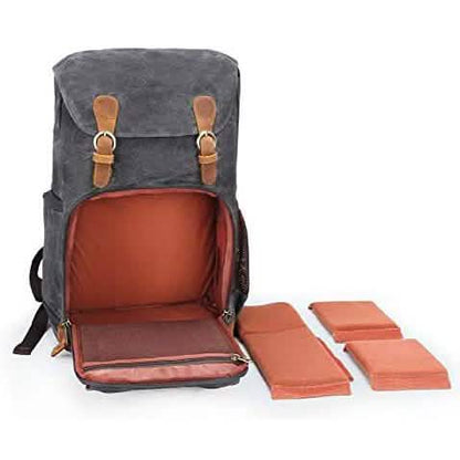 Allacki Waterproof Shock-Resistant Canvas Camera Bag Retro Style Travel Backpack Cartsfy Inc.