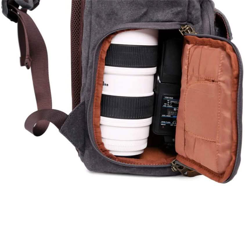 Allacki Waterproof Shock-Resistant Canvas Camera Bag Retro Style Travel Backpack Cartsfy Inc.
