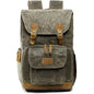 Allacki Waterproof Shock-Resistant Canvas Camera Bag Retro Style Travel Backpack DailySale Army Green Gray Khaki Army Green-Gray-Khaki-