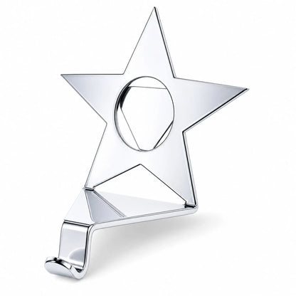 Insert your Picture Star Shape Silver Solid Metal Christmas Stocking Holder