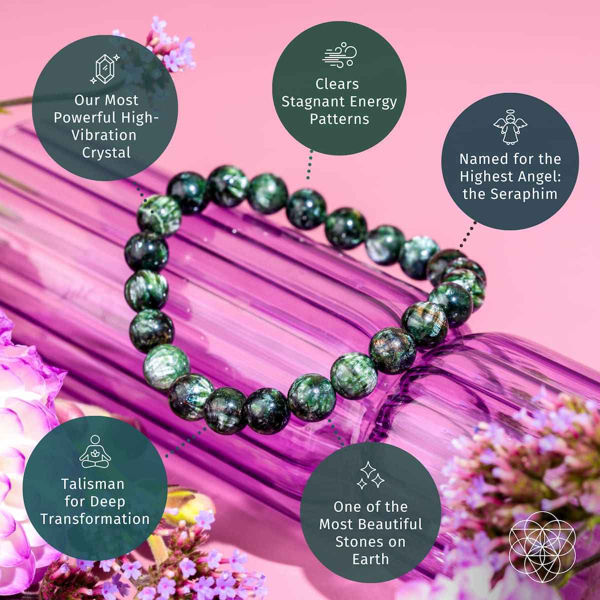 Angel Energy – Rare Seraphinite Bracelet of Transformation - Cartsfy Inc.