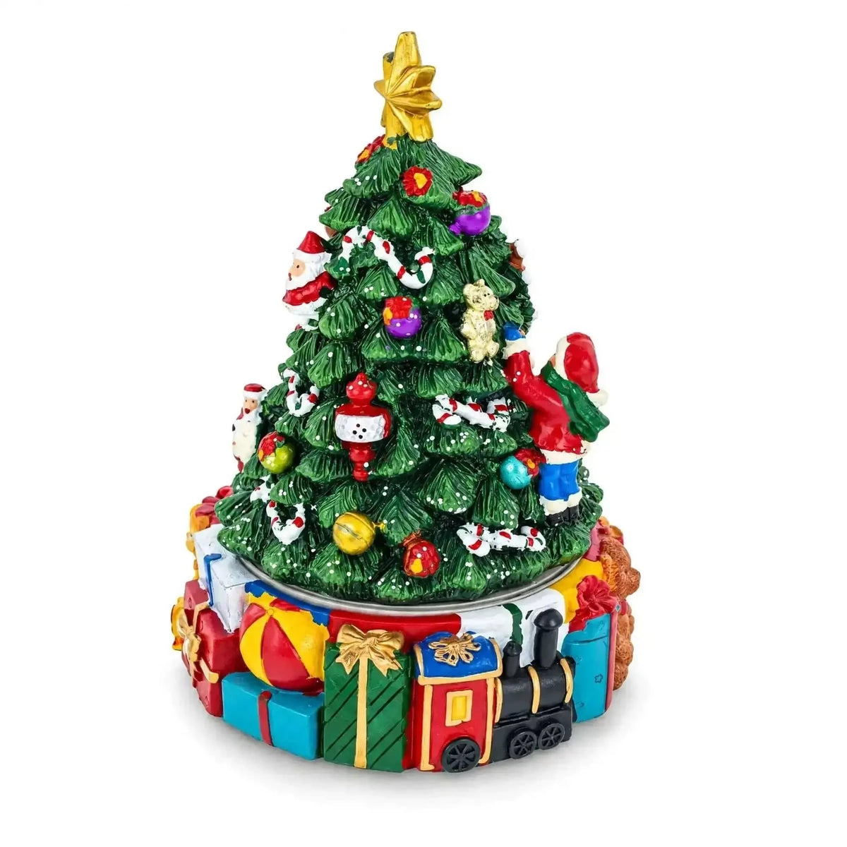 Animated Musical Christmas Tree Figurine - Rotating Deck the Halls Music Box Cartsfy Inc.