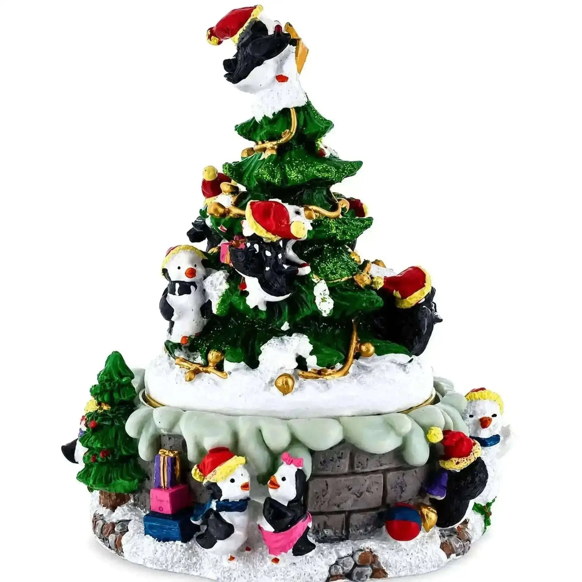 Animated Musical Penguin Christmas Tree Figurine - Rotating Music Box Cartsfy Inc.