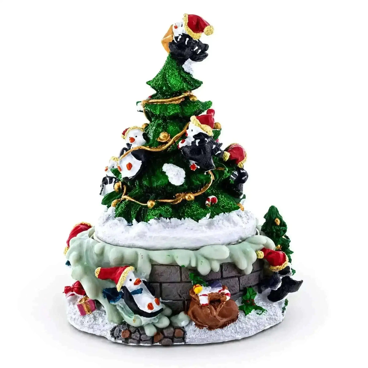 Animated Musical Penguin Christmas Tree Figurine - Rotating Music Box Cartsfy Inc.