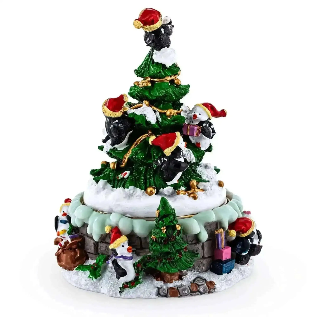 Animated Musical Penguin Christmas Tree Figurine - Rotating Music Box Cartsfy Inc.