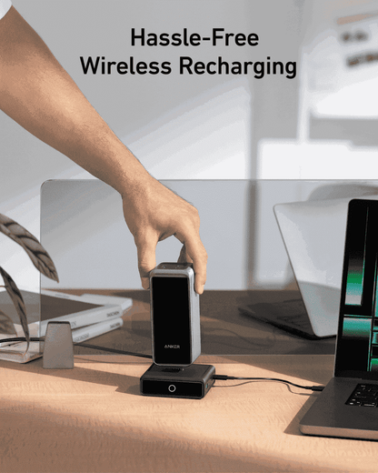 Anker wireless charging base with phone dock and front charging ports
