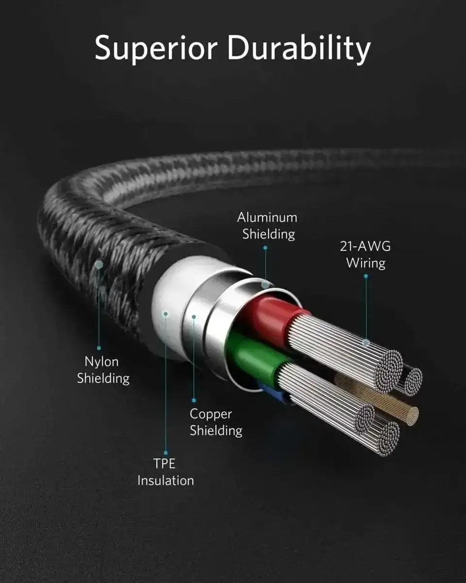 Anker 331 USB-C to Lightning Cable Anker Black / 1ft Black / 6ft Black / 10ft Black / 1ft-Black / 6ft-Black / 10ft-Silver / 1ft-Silver / 10ft-Red / 6ft-Red / 10ft-