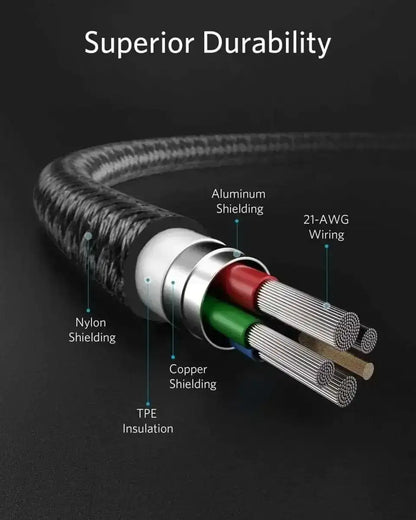 Anker 331 USB-C to Lightning Cable Anker Black / 1ft Black / 6ft Black / 10ft Black / 1ft-Black / 6ft-Black / 10ft-Silver / 1ft-Silver / 10ft-Red / 6ft-Red / 10ft-