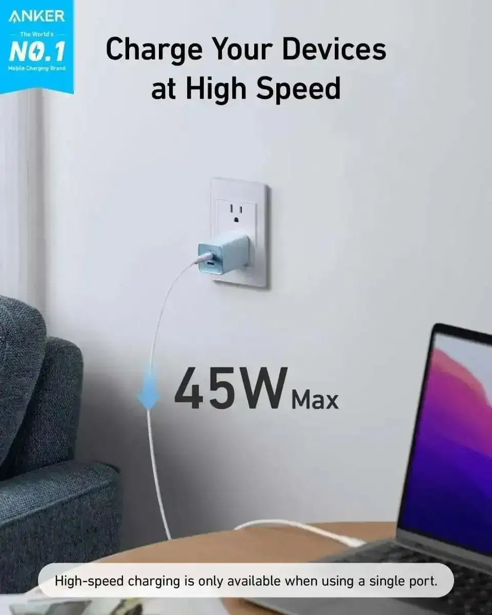 Anker 523 Charger (Nano 3, 47W) Anker Black Stone Shell White Misty Blue Black Stone-Shell White-Misty Blue-