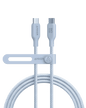 USB-C to USB-C cable, mint green connectors and braided cord