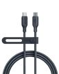 Braided USB-C to USB-C cable with USB-C ends and molded grips