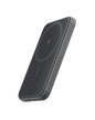 Magnetic battery charger, dark gray, slim rectangular design with wireless charging pad