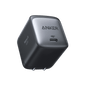 Black Anker wall charger with USB port, compact square cube design.