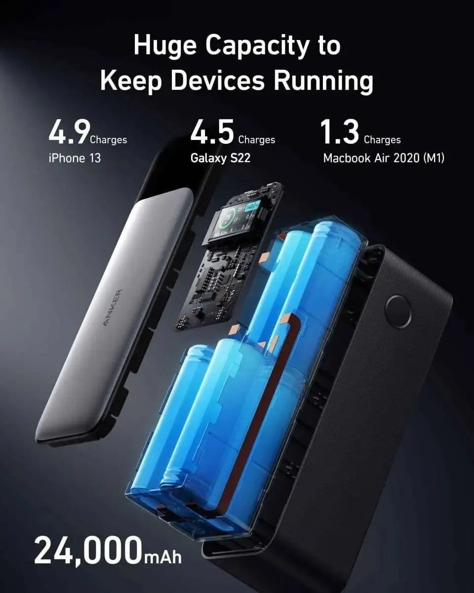 Anker 737 Power Bank (PowerCore 24K) Anker Black Black-