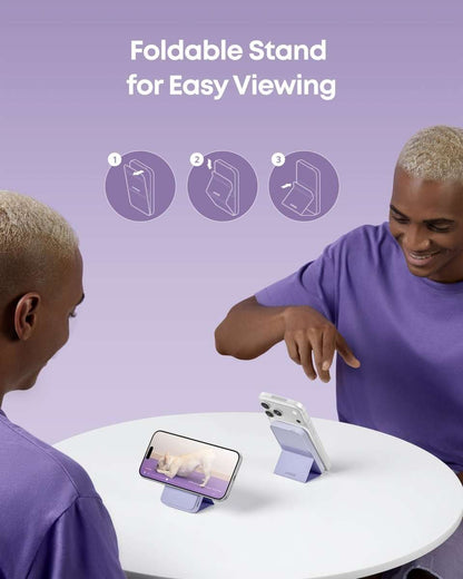 MagGo magnetic battery with foldable stand for easy viewing