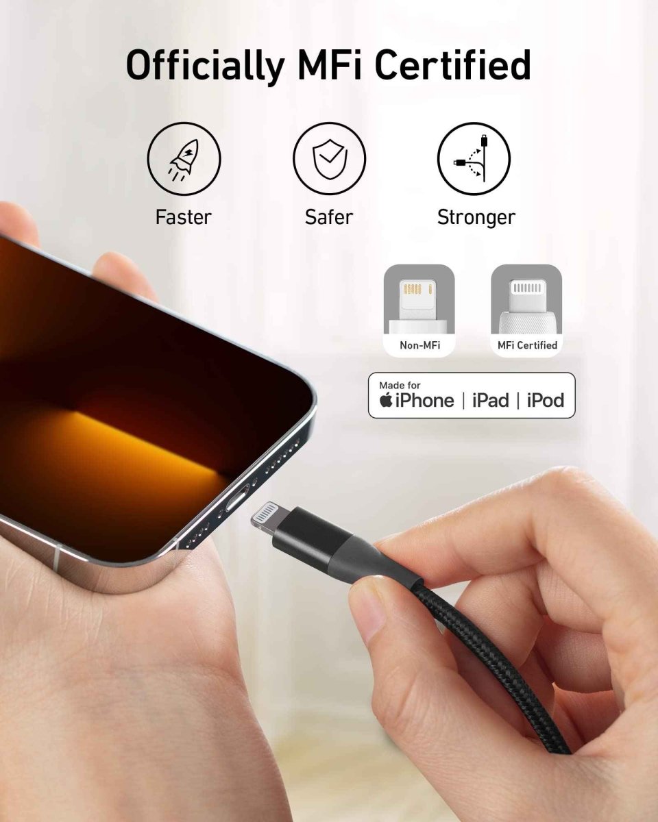 Anker <b>551</b> USB - A to Lightning Cable (3 ft / 6 ft / 10 ft) - Cartsfy Inc.