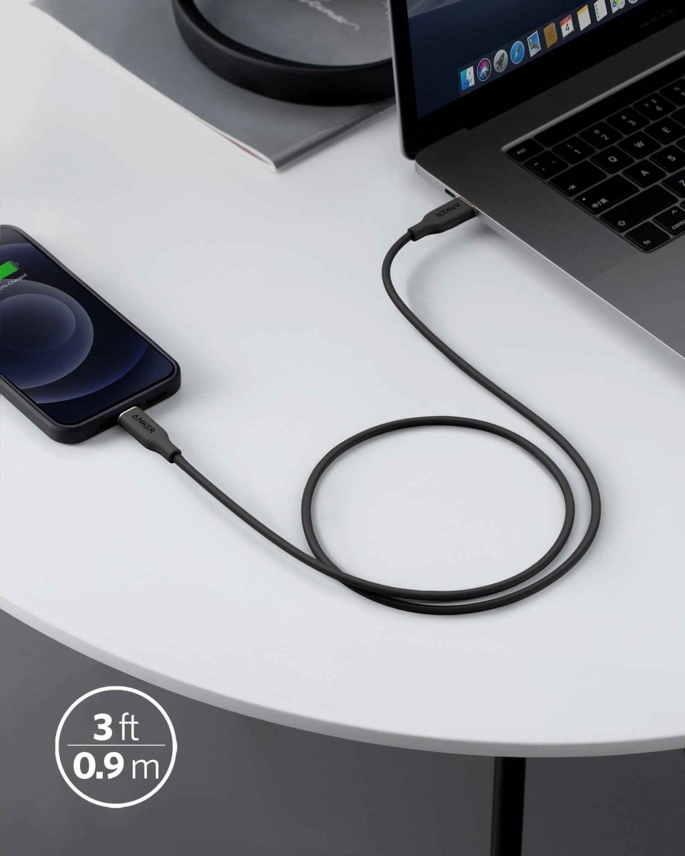 Anker <b>641</b> USB - C to Lightning Cable (Flow, 3 ft Silicone) - Cartsfy Inc.