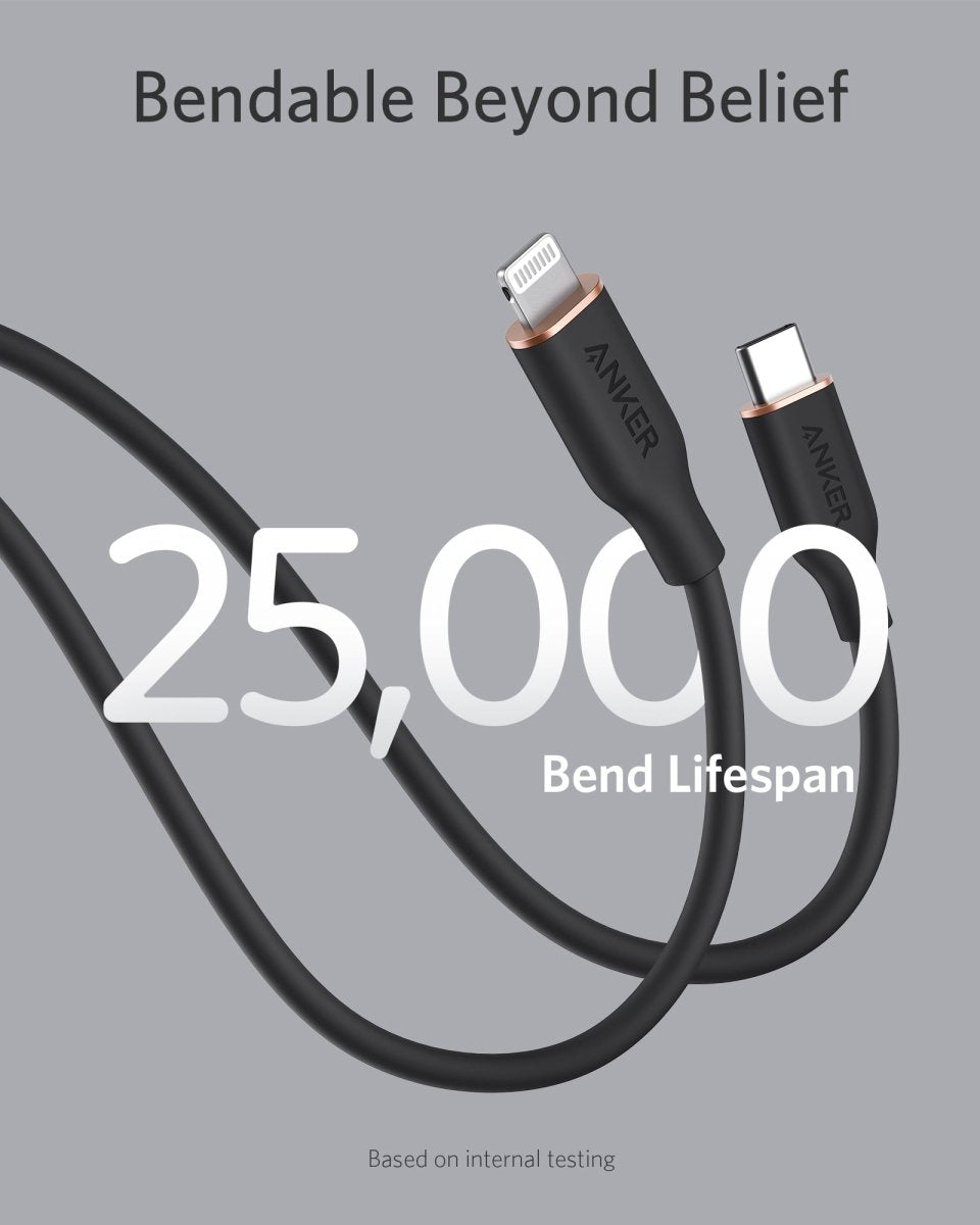 Anker <b>641</b> USB - C to Lightning Cable (Flow, 3 ft Silicone) - Cartsfy Inc.