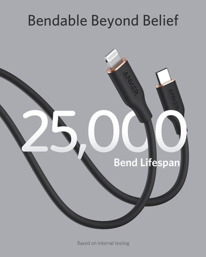 Anker <b>641</b> USB - C to Lightning Cable (Flow, 3 ft Silicone) - Cartsfy Inc.