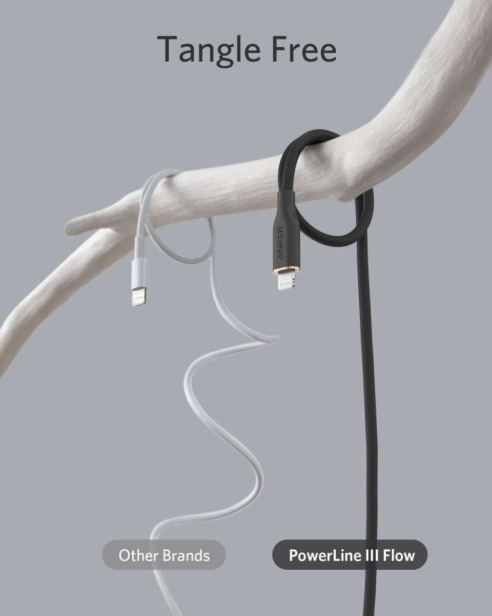 Anker <b>641</b> USB - C to Lightning Cable (Flow, 3 ft Silicone) - Cartsfy Inc.