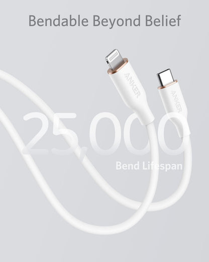 Anker <b>641</b> USB - C to Lightning Cable (Flow, 3 ft Silicone) - Cartsfy Inc.