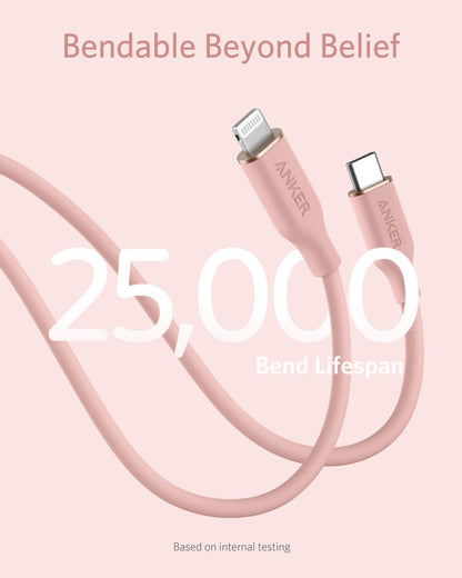 Anker <b>641</b> USB - C to Lightning Cable (Flow, 3 ft Silicone) - Cartsfy Inc.