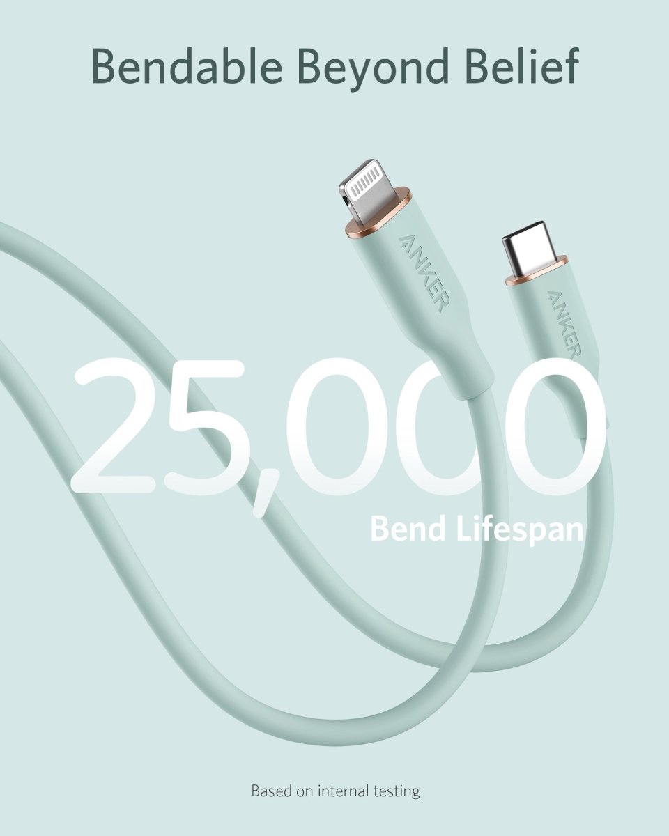 Anker <b>641</b> USB - C to Lightning Cable (Flow, 3 ft Silicone) - Cartsfy Inc.