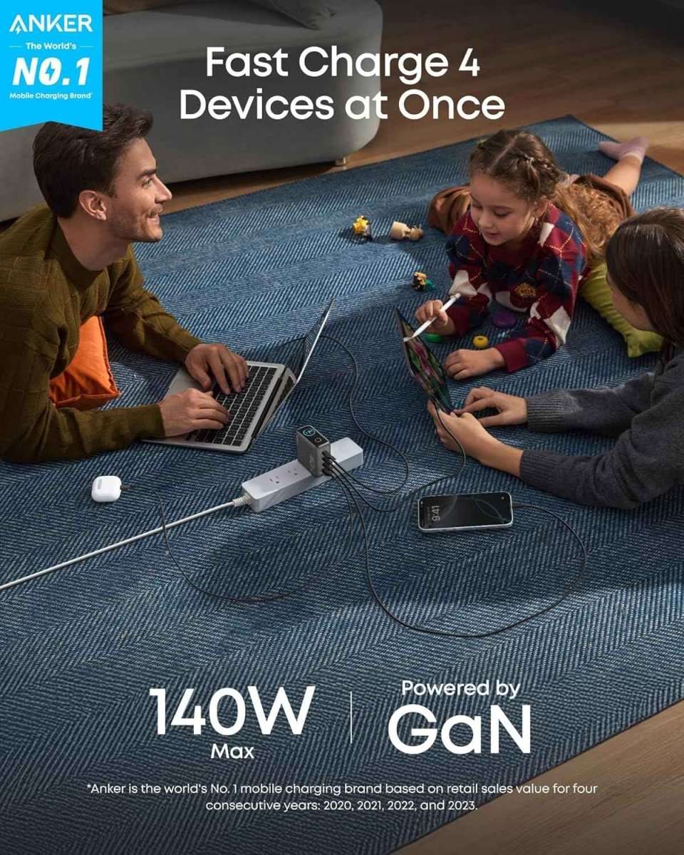 Anker Charger (140W, 4-Port, PD 3.1) with USB-C Cable Cartsfy Inc.