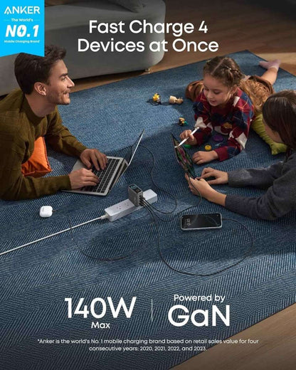 Anker Charger (140W, 4-Port, PD 3.1) with USB-C Cable Cartsfy Inc.