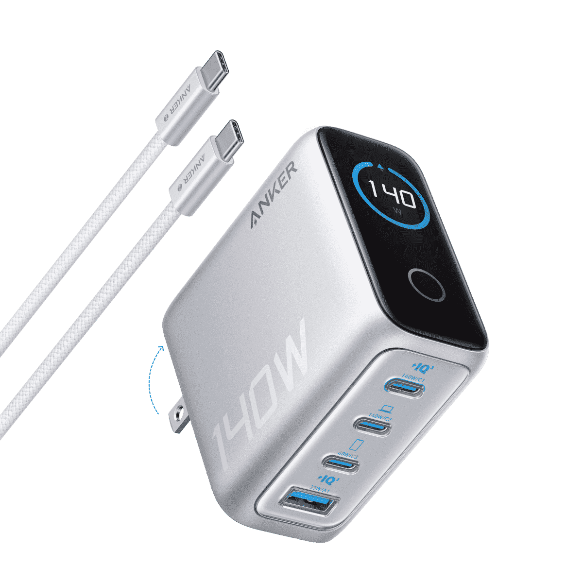 Anker Charger (140W, 4-Port, PD 3.1) with USB-C Cable Cartsfy Inc.