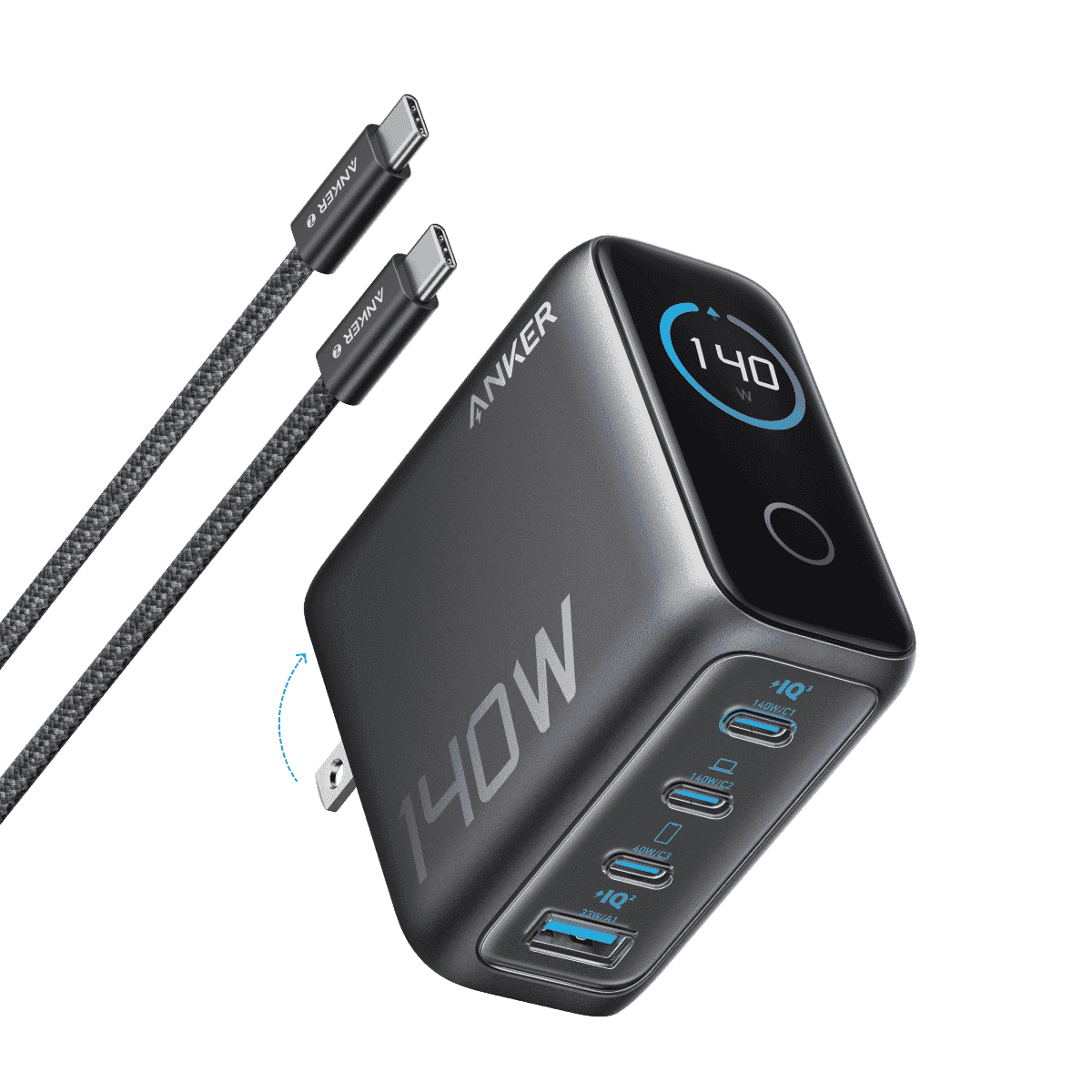 Anker Charger (140W, 4-Port, PD 3.1) with USB-C Cable Cartsfy Inc.