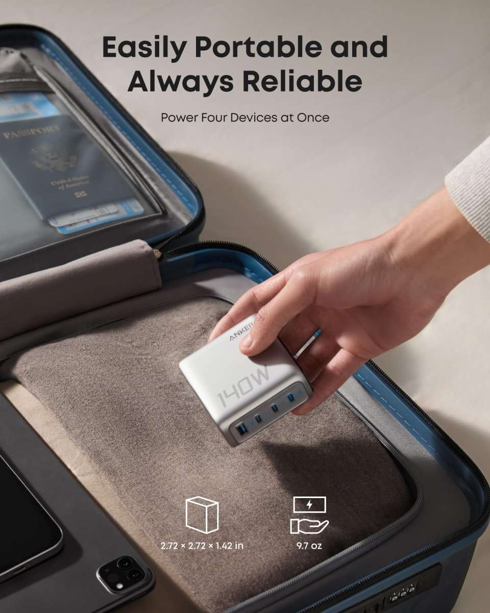 Anker Charger (140W, 4-Port, PD 3.1) with USB-C Cable Cartsfy Inc.
