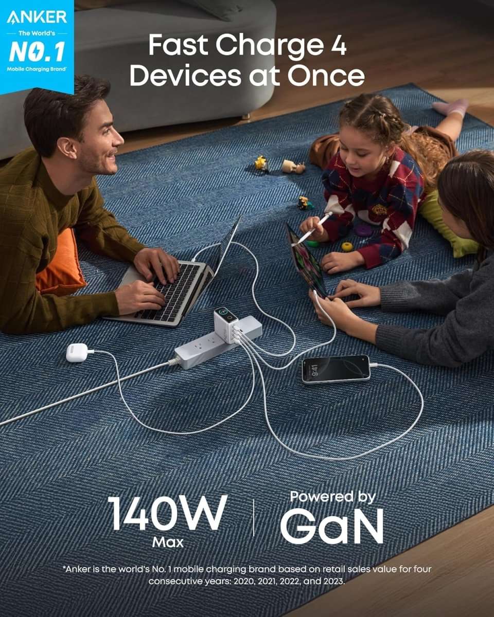 Anker Charger (140W, 4-Port, PD 3.1) with USB-C Cable Cartsfy Inc.