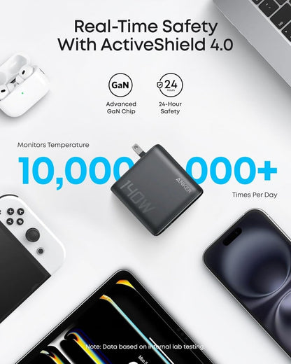 Anker Charger (140W, 4 - Port, PD 3.1) with USB - C Cable - Cartsfy Inc.