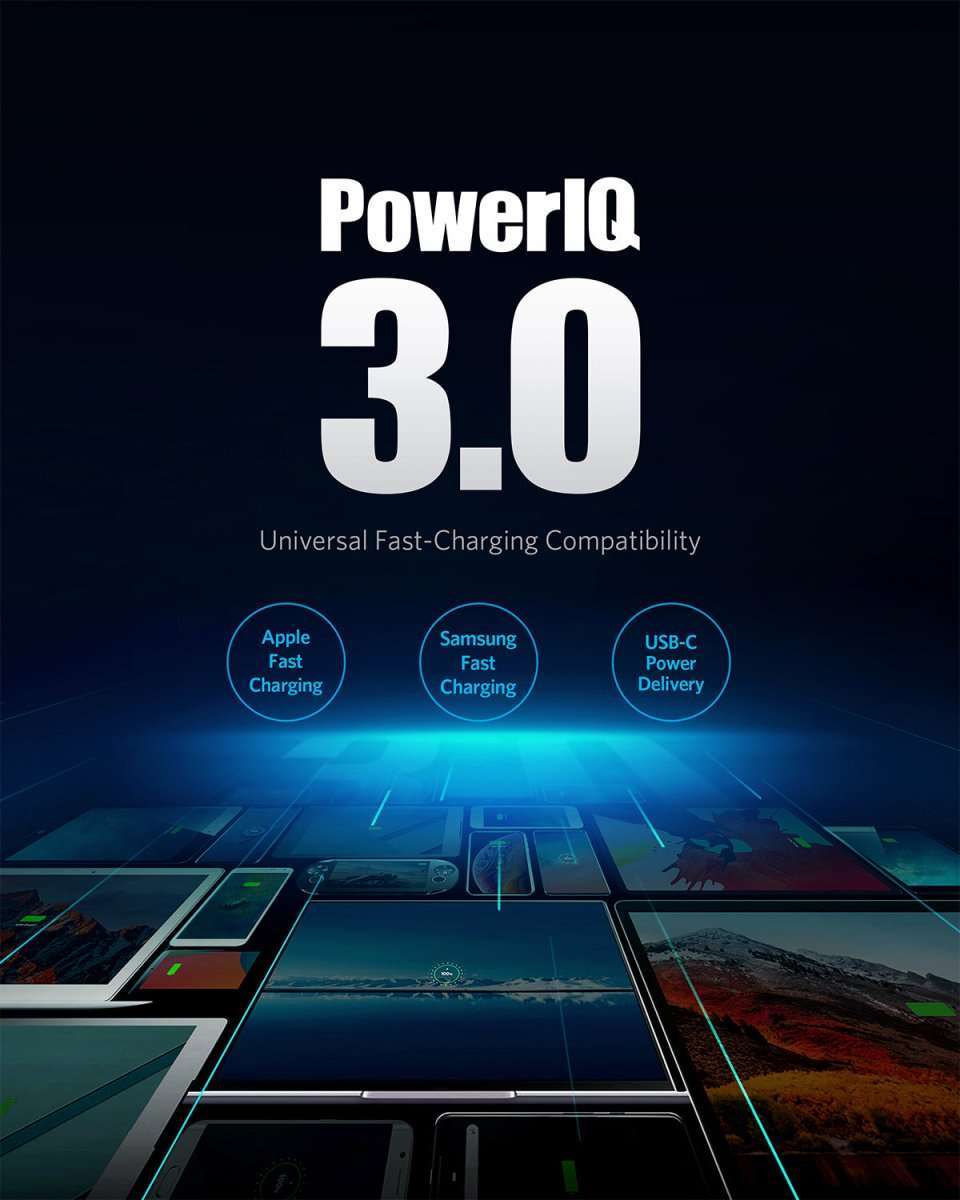 PowerIQ 3.0 universal fast-charging compatibility for USB devices