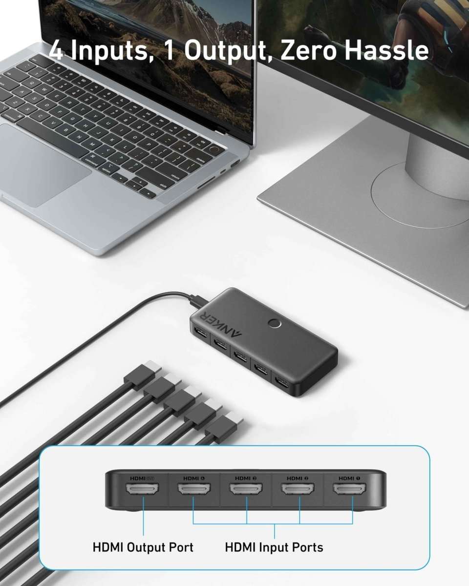 Anker HDMI Switch (4 in 1 Out, 4K HDMI) Cartsfy Inc.