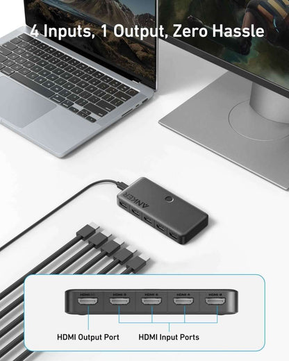 Anker HDMI Switch (4 in 1 Out, 4K HDMI) Cartsfy Inc.