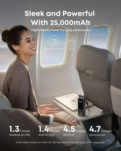 Anker Laptop Power Bank (25K, 165W, Built-In and Retractable Cables) Anker Space Black / Power Bank Space Black / Power Bank + Charger Space Black / Power Bank + 3ft Cable Space Black / Power Bank-Space Black / Power Bank + Charger-Space Black / Power Bank + 3ft Cable-Space Black / Power Bank + 6ft Cable-Space Black / Power Bank + Travel Adapter-Silver / Power Bank-Silver / Power Bank + Charger-Silver / Power Bank + 3ft Cable-Silver / Power Bank + 6ft Cable-Silver / Power Bank + Travel Adapter-