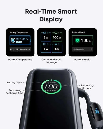 Anker Laptop Power Bank (25K, 165W, Built-In and Retractable Cables) Anker Space Black / Power Bank Space Black / Power Bank + Charger Space Black / Power Bank + 3ft Cable Space Black / Power Bank-Space Black / Power Bank + Charger-Space Black / Power Bank + 3ft Cable-Space Black / Power Bank + 6ft Cable-Space Black / Power Bank + Travel Adapter-Silver / Power Bank-Silver / Power Bank + Charger-Silver / Power Bank + 3ft Cable-Silver / Power Bank + 6ft Cable-Silver / Power Bank + Travel Adapter-