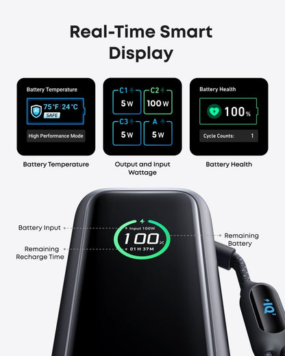 Anker Laptop Power Bank (25K, 165W, Built - In and Retractable Cables) - Cartsfy Inc.