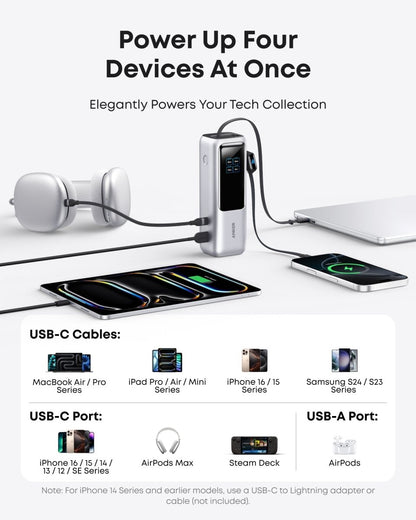 Anker Laptop Power Bank (25K, 165W, Built - In and Retractable Cables) - Cartsfy Inc.