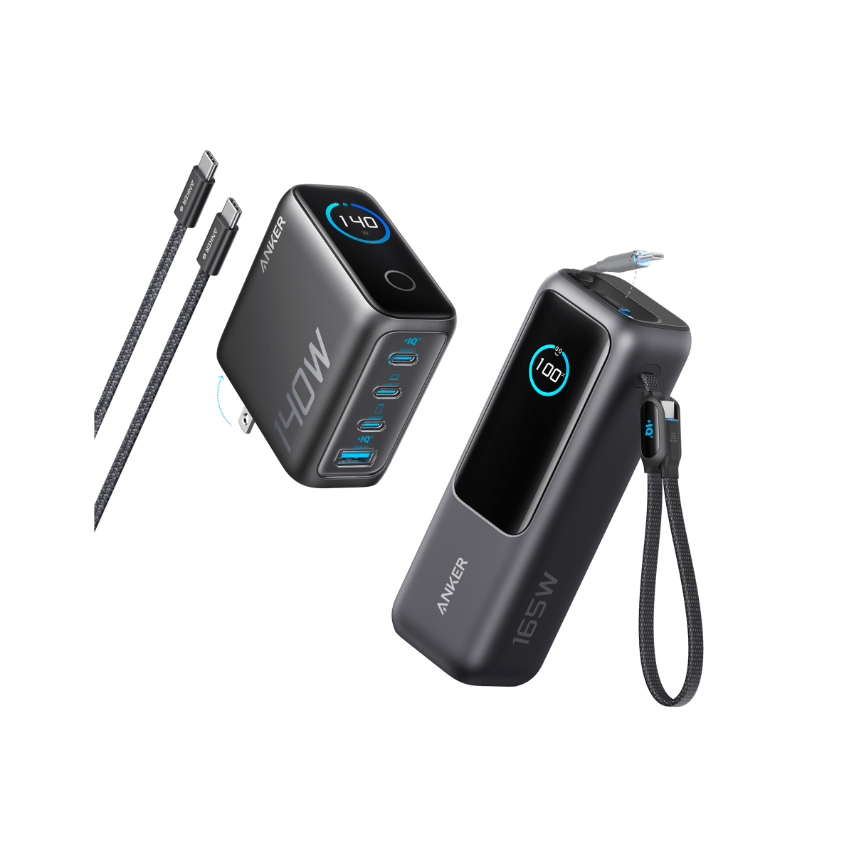 Anker Laptop Power Bank (25K, 165W, Built - In and Retractable Cables) - Cartsfy Inc.