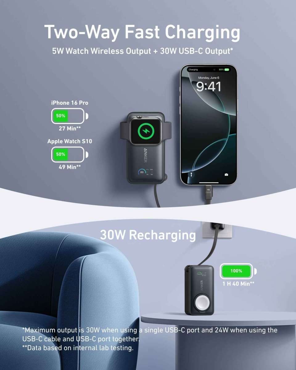 Anker MagGo Power Bank (10K, 35W, For Apple Watch) Cartsfy Inc.