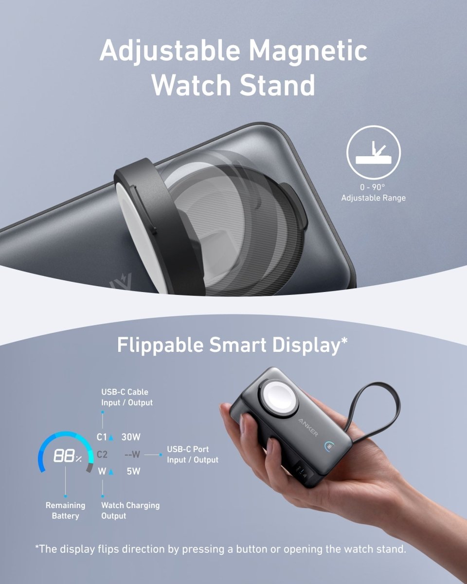 Anker MagGo Power Bank (10K, 35W, For Apple Watch) - Cartsfy Inc.