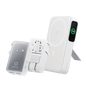 Shell White Anker MagGo power bank with open charging ports and 100 LED screen