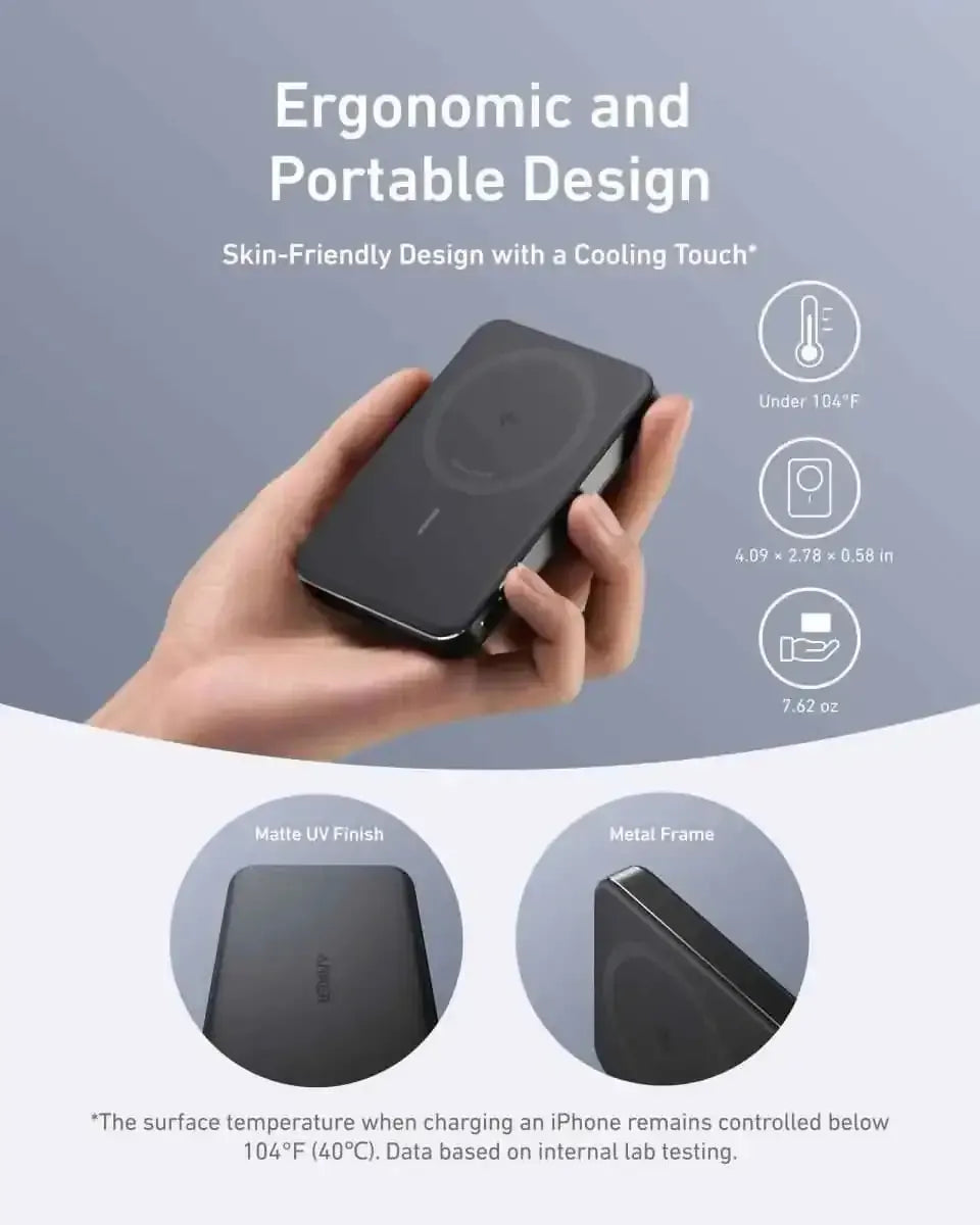 Anker MagGo Power Bank (10K, Slim) Anker Black Stone Aurora White Teal Oasis Black Stone-Aurora White-Teal Oasis-Pink Aura-