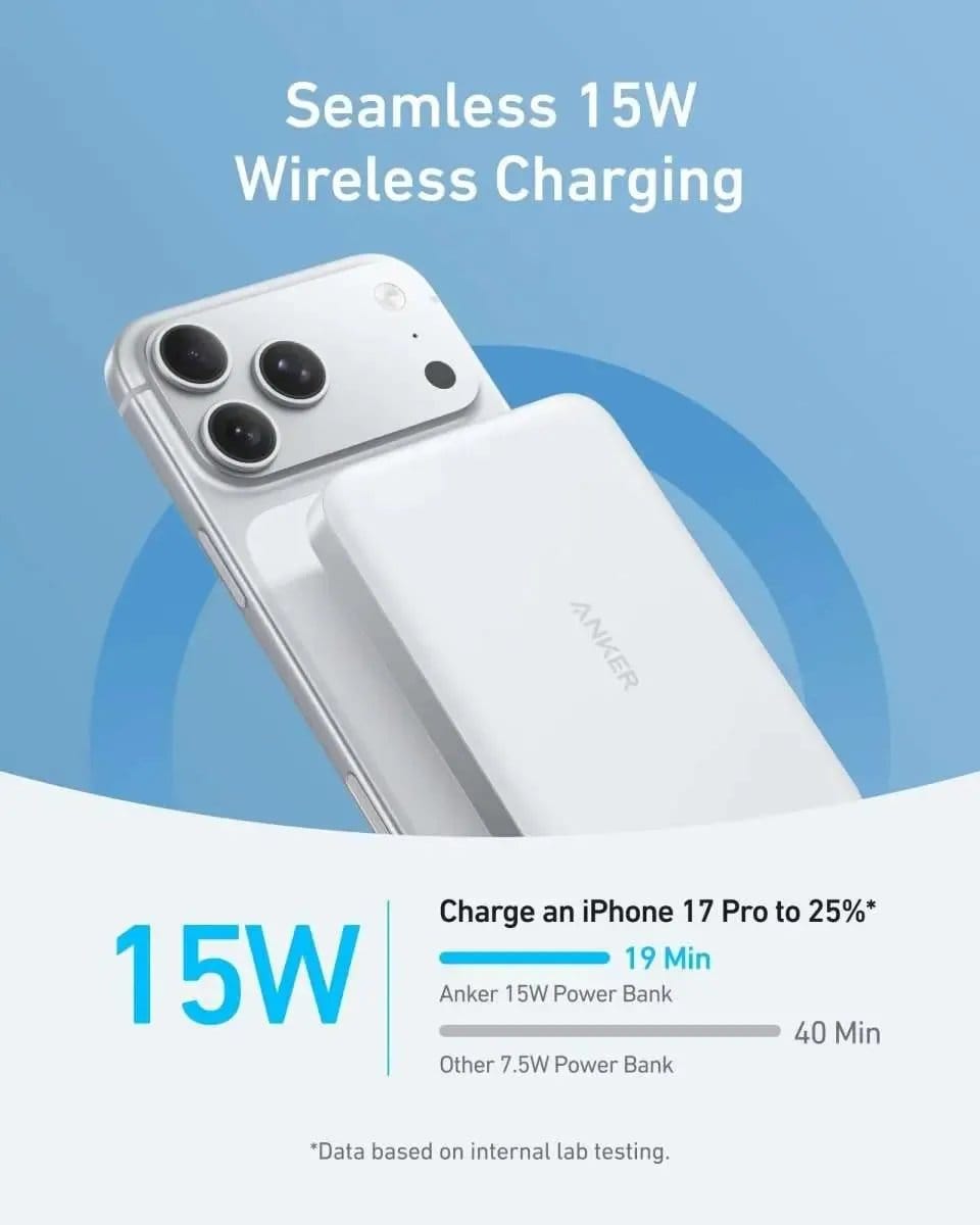 Anker MagGo Power Bank (10K, Slim) Anker Black Stone Aurora White Teal Oasis Black Stone-Aurora White-Teal Oasis-Pink Aura-