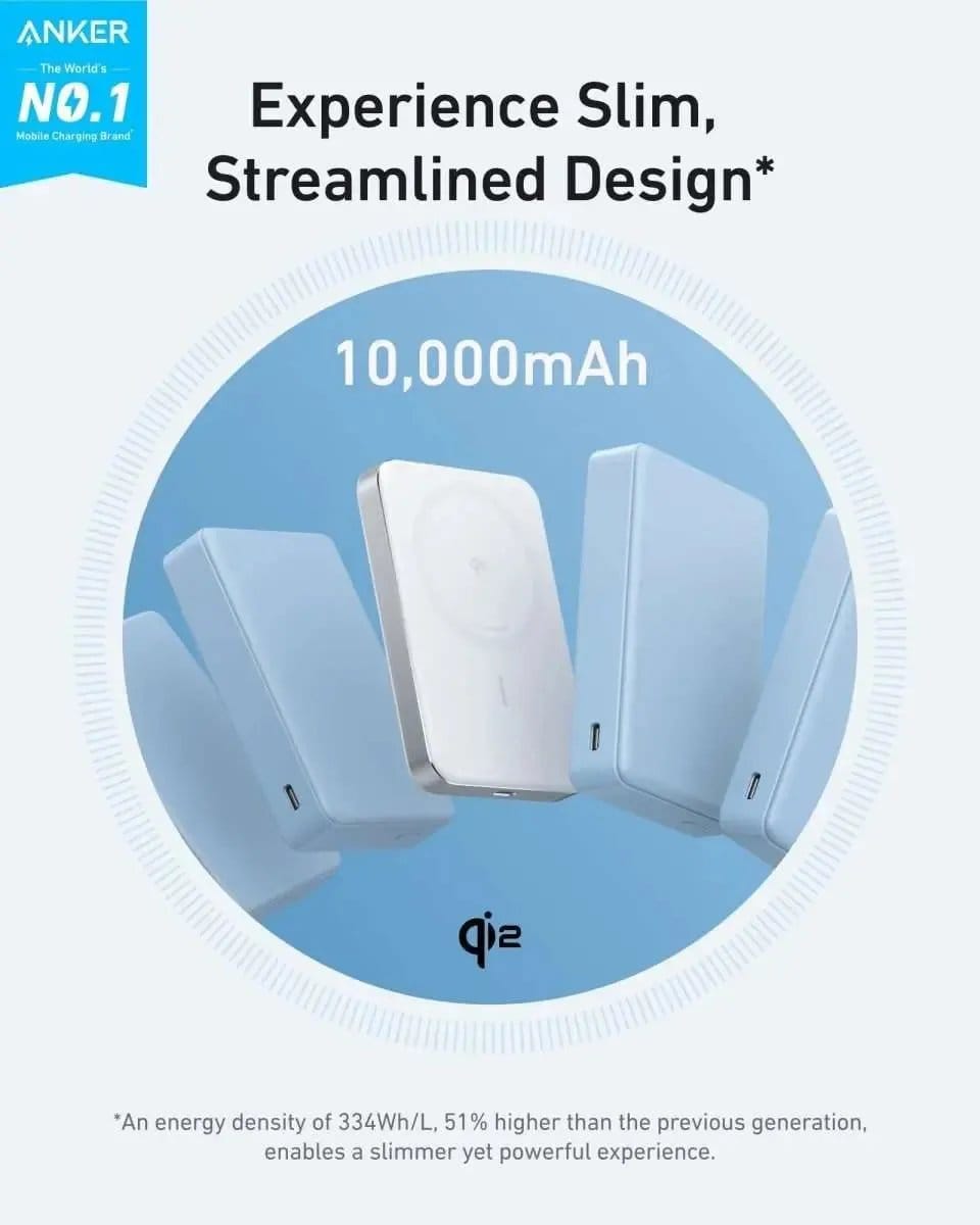Anker MagGo Power Bank (10K, Slim) Anker Black Stone Aurora White Teal Oasis Black Stone-Aurora White-Teal Oasis-Pink Aura-